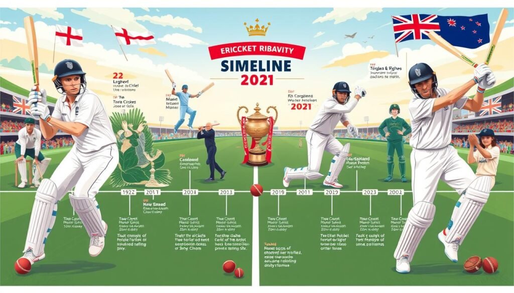 cricket timeline England vs New Zealand