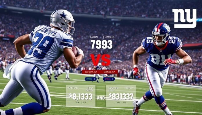 dallas cowboys vs new york giants match player stats