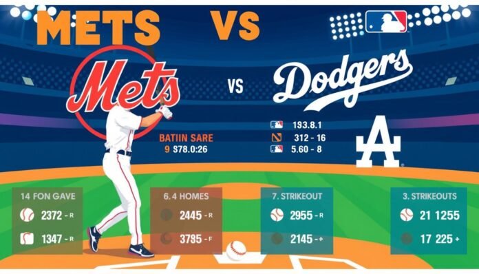 mets vs dodgers match player stats