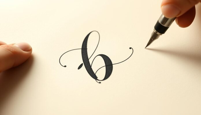 b in cursive